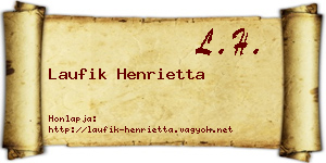 Laufik Henrietta névjegykártya